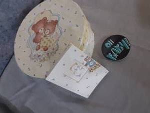 Baby Bear Round Storage Bin with card & Magnet