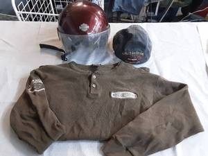 Harley-Davidson helmet size large, hat and gloves
