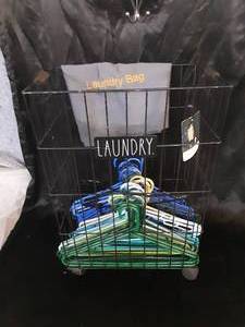 New with Tag Metal Laundry Basket with Hangers
