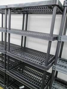 5-Tier Plastic Rubbermaid style Organizational Shelf Approximately 6ft tall