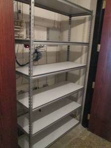 Heavy duty metal 6-adjustable Tier teardrop style shelf (over 6ft tall and 4ft wide)