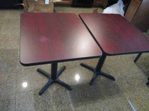 Pair of (2) heavy duty metal base office break room style tables