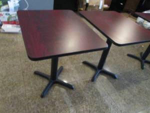 Pair of (2) heavy duty metal base office break room style tables