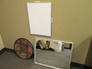 Floral Mosaic Tin wall decor, framed mirror and whiteboard