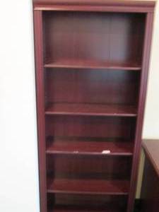 Dark Wood 6-tier Bookshelf approximately 2.5ft1.5ft6ft
