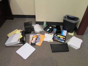 Large lot of office supplies including writing implements, organizational supplies, notepads, and more