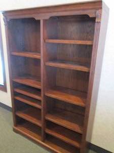 Dark Wood double 6-tier Bookshelf approximately 4ft1.5ft6ft