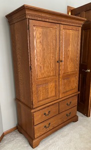 lot 94 image: Vintage Armoire Storage Cabinet