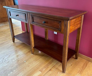 lot 157 image: Wooden Console Table with Two Drawers
