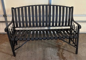lot 221 image: Metal Patio Bench