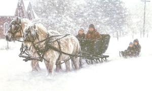 lot 232 image: Time for a Sleigh Ride Framed Print by Robert Duncan