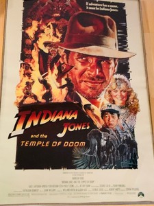 lot 463 image: Framed Indiana Jones Temple Doom Movie Poster