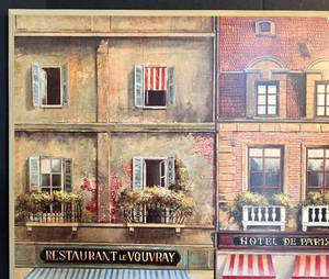 lot 372 image: Lovely Paris Scene Print on Pressed Wood