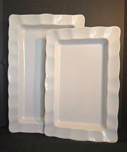 lot 336 image: Trio of White Melamine Serving Trays