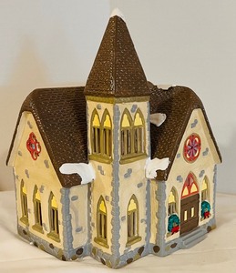 lot 316 image: Assortment of 6 Department 56 Snow Village Accessories Including Colonial Church, Sleighride and Skaters & Skiers