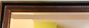 lot 300 image: Vintage Mirror Dark Wood and Black Detail