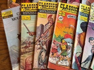 lot 526 image: Variety of Vintage Classic Illustrated Comic Books