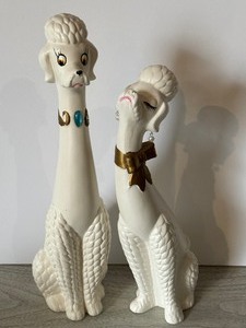 lot 12 image: Pair of Vintage MCM Ceramic Poodles