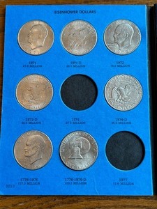 lot 12A image: Partial United States Eisenhower Dollar Coin Collection