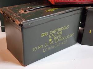 lot 498 image: (3) Vintage Ammo Cans