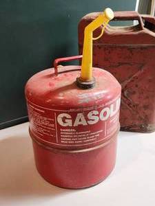 lot 491 image: (2) Vintage Gas cans
