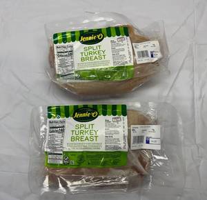 lot 1 image: A. 2x Split Turkey Breasts average Weight 2.5lbs