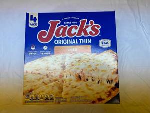 lot 56 image: L. 4Pack Jacks Orginal Thin Cheese Pizza