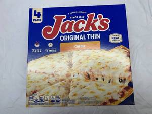 lot 58 image: L. 4Pack Jacks Orginal Thin Cheese Pizza