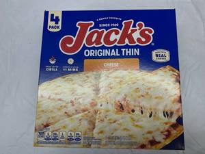 lot 60 image: L. 4Pack Jacks Orginal Thin Cheese Pizza