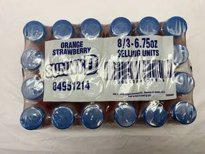 lot 151 image: 24x 6.75oz Bottles Sunny D OrangeStrawberry