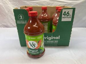 lot 161 image: 6x 46oz Bottles Orignal V8