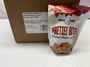 lot 175 image: 10x 7oz Bags Peanut Butter & Jelly Pretzel Bites Best by 04162023