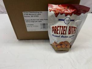 lot 177 image: 10x 7oz Bags Peanut Butter & Jelly Pretzel Bites Best by 04162023