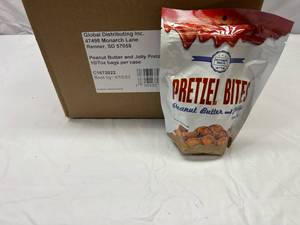 lot 179 image: 10x 7oz Bags Peanut Butter & Jelly Pretzel Bites Best by 04162023