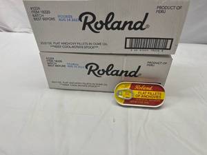 lot 188 image: 2x 25-2oz Flats Achovie Fillets Best by 082023