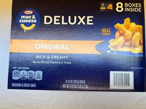lot 195 image: 8x 14oz box Kraft Deluxe Mac & Cheese