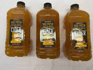 lot 244 image: 3x 64oz Honeycrisp Apple Cider