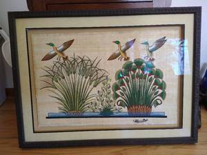 lot 24 image: Framed Artwork from the Cleopatra Papyrus Institute