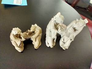 lot 59 image: 2 Chinese Game Player Figurines