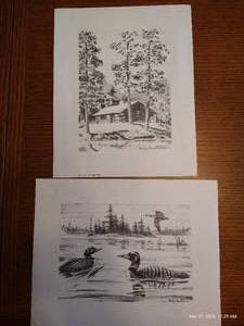 lot 154 image: Phil Austin Artwork - Loons And Portrait Of The Past