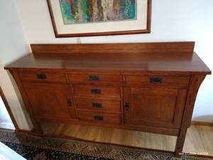 lot 155 image: Solid Wood Buffet With 6 Drawers And 2 Cabinets