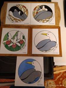lot 158 image: Marino 85 Seagull, 86 Canadian Goose, And Lady Slippers Trivets