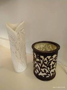 lot 171 image: 6 Tall Lamp And 9 Tall Pottery Vase