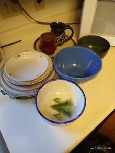 lot 187 image: Misc. Dish Lot - Mix Of Porcelain, Stoneware, And Pottery