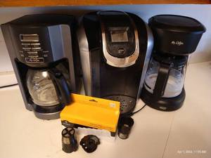 lot 204 image: 2 Mr. Coffee Pots And Keurig - All Power On