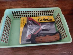 lot 216 image: Cabelas Multitool, Coast Folding Knife, And 3 Measuring Tape