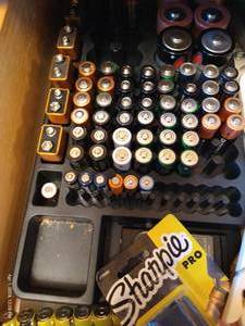 lot 228 image: Drawer Of Batteries And Misc.