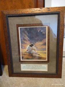 lot 268 image: Jesus Went Up To A Mountain To Pray Framed Artwork - 23.5 High x 19.5 Wide