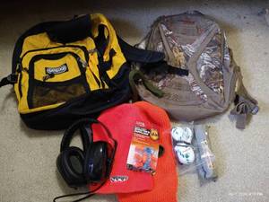 lot 314 image: Shooting Accessory Lot - 2 Backpacks, Eye Protection, Ear Protection, Etc.