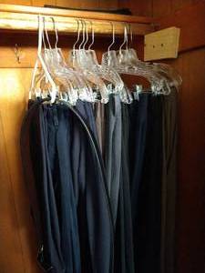 lot 357 image: 11 Pairs Of Mens Dress Pants And Belt - Length Of Pants Is 30